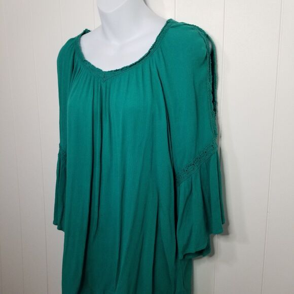 Westport Women's Top Size 1X Boho Crochet Lace Bell Sleeve - Picture 3 of 8